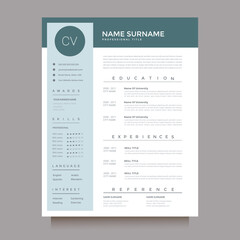 Creative Elegant stylish Clean Modern Professional CV Resume Vector Template Layout for Business Job Applications. Minimalist CV curriculum vitae design template vector layout resume for multipurpose.