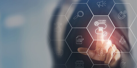 Customer journey, marketing and customer behavior analysis concept. Understanding the customer...