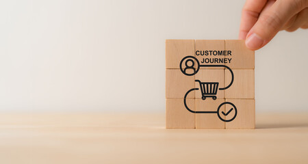 Customer journey, marketing and customer behavior analysis concept. Understanding the customer...