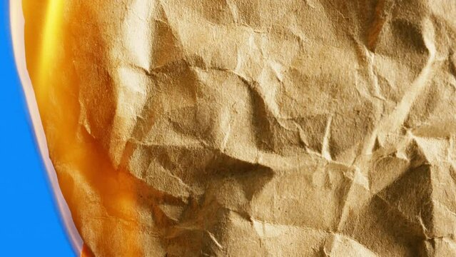 Fire explainer video transition. Chroma key compositing, chroma keying, visual-effects and post-production paper burning asset for outro and intro