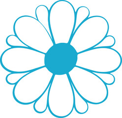 Flower hand drawing design element. Decorative flower outline illustration.