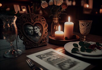 Valentinstag im Restaurant. Generative AI