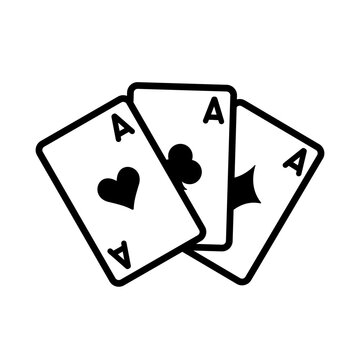 Cards icons. Smivol casino, gambling. Vector clubs and spaces, hearts and diamonds casino poker card, black and red suits. Black and white hand drawn image.