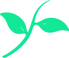 Flower stem hand drawing design element. Flower stem silhouette illustration.