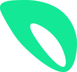 Flower leaf hand drawing design element. Flower leaf silhouette illustration.