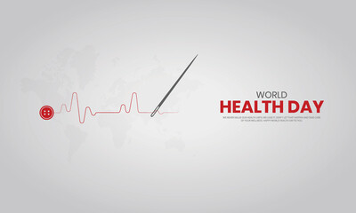 World Health Day. design for banners, posters, and vector art. 3D illustration