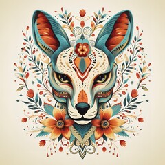 Obraz premium kangaroo emblem, kitschy vintage retro simple on a white background. 