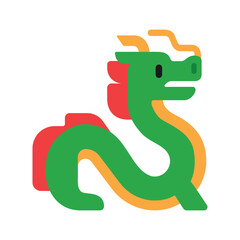 Dragon vector icon, a mythical creature resembling a giant reptile found in the folklore of many cultures.Isolated Chinese New Year, St. George's Day, medieval and fantasy sign design.