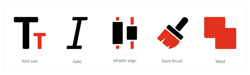 font size, Italic, Middle align