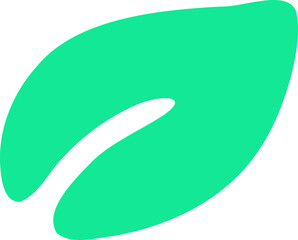 Flower leaf hand drawing design element. Flower leaf silhouette illustration.