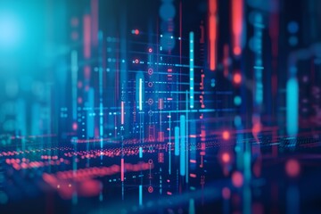 Abstract Digital Tech Background with Graphs: A Futuristic Fusion of Technology and Data Visualization, Perfect for Tech-related Projects and Presentations
