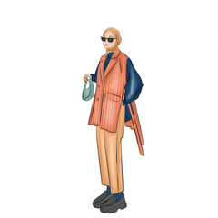 Fashion illustration. Sketch of moslem fashion illustration. Street style