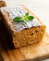 Whole wheat lemon and yogurt cake. Healthy and delicious Italian pastry recipe.