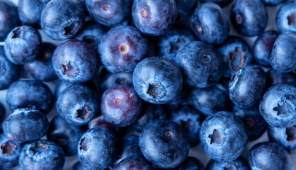 Full frame Close up Background Blueberries. Blueberries background. Superfoods, Healthy food