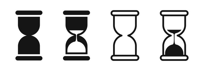 Hourglass vector icons. Sandglass timer icons.