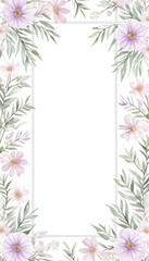 Purple flower vintage frame, invitation card,wedding pattern template