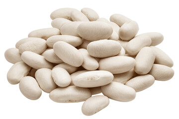 white Kidney beans, isolated on white background, full depth of field