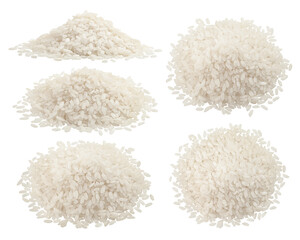 Rice isolated on white background, full depth of field
