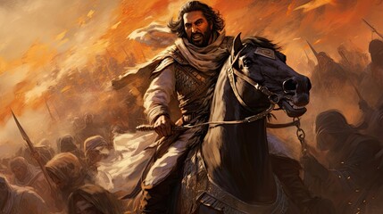 The Sultan or Khalifa bravely led the charge into battle atop his majestic horse.