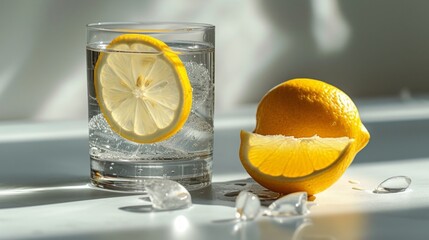 Agua con limón - obrazy, fototapety, plakaty