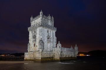 Fototapeta na wymiar Belem Tower By Night In Lisbon, Portugal