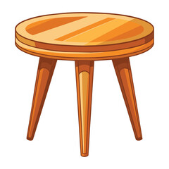 wooden round table isolated on white background