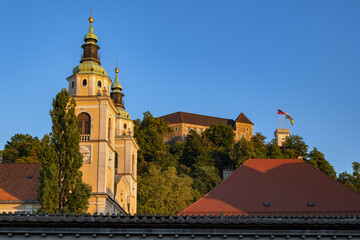 Ljubljana Castle And Cathedral In Slovenia - 733715992
