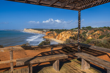 Miradouro da Praia do Canavial in Algarve, Portugal - obrazy, fototapety, plakaty