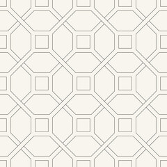 Vector seamless pattern. Modern line stylish texture. Repeating geometric tiles. Thin linear rectangular grid. Square elements form simple contrast print.