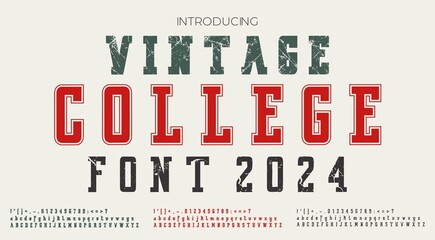 Vintage college retro font for old-school nostalgic postes, basketball clothing, and retro design projects.