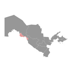 Fototapeta premium Khorazm Region map, administrative division of Uzbekistan. Vector illustration.