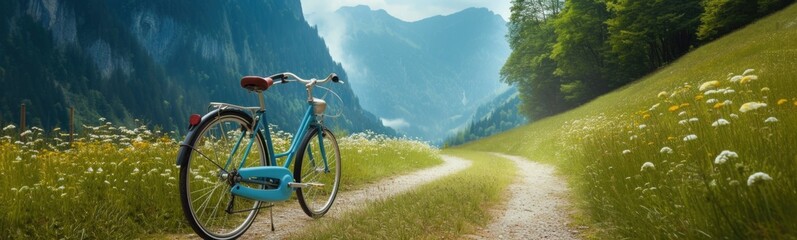 Cycling . Spring background . Banner