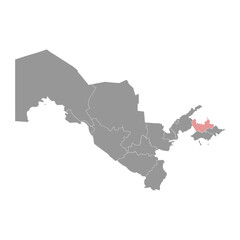 Obraz premium Namangan Region map, administrative division of Uzbekistan. Vector illustration.