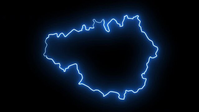 Manchester map in england with glowing neon effect