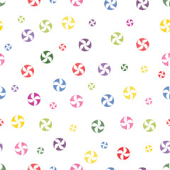 rotate flowers rough brush design seamless pattern vector