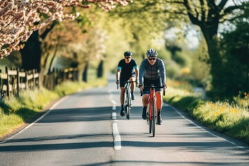 Cycling . Spring background 