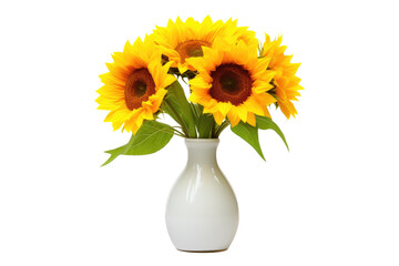 Sunflower in a Vase Isolated On Transparent Background