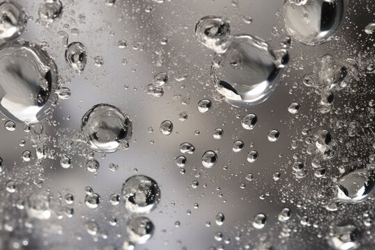 Sparkling Water Bubbles: Close-up of bubbles in a glass of sparkling water.