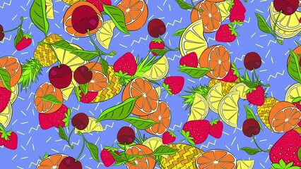 Illustrated Fruit Background 