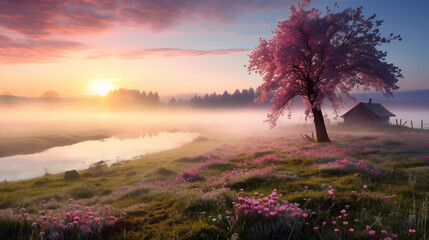 Obraz na płótnie Canvas Colorful spring morning