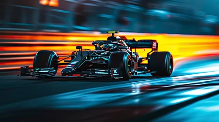 Zelfklevend Fotobehang Formula 1 Car Long Exposure © emir