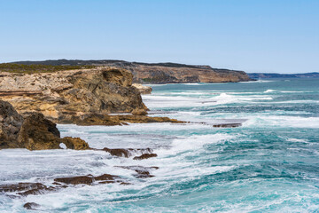Rugged coastline of Kangaroo Island at Little Sahara