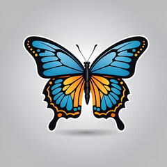 Obraz premium flat logo of Vector vivid color butterfly design. solid background color