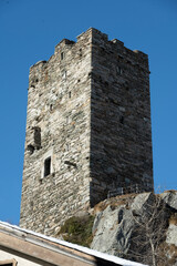 Alter Turm in Hospental, Kanton Uri, Schweiz