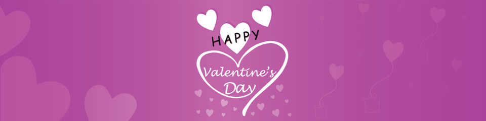 Happy valentines day. Vector banner, greeting card, flayer, poster,  with text Happy valentines day