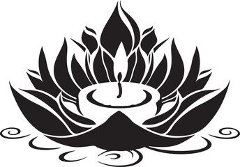 diwali diya lamp silhouette vector illustration