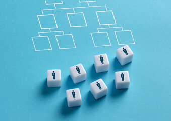 Arranging employees in company hierarchical organizational chart.