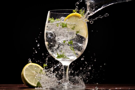 Gin and Tonic Fizz: Bubbles fizzing in a classic gin and tonic.