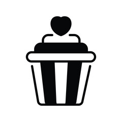 muffin icon with white background vector stock illustration