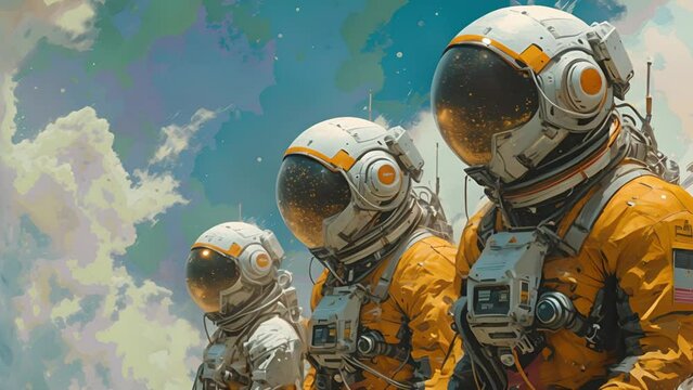三人の宇宙服を着た人,Generative AI 